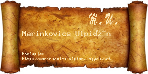 Marinkovics Ulpián névjegykártya