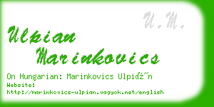 ulpian marinkovics business card